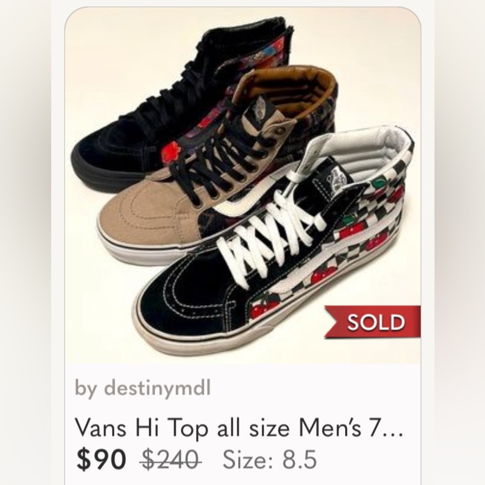 Vans Hi Top all size Men’s 7 or Womens 8.5